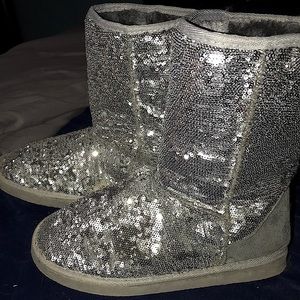Vanity Silver Sequin Boots